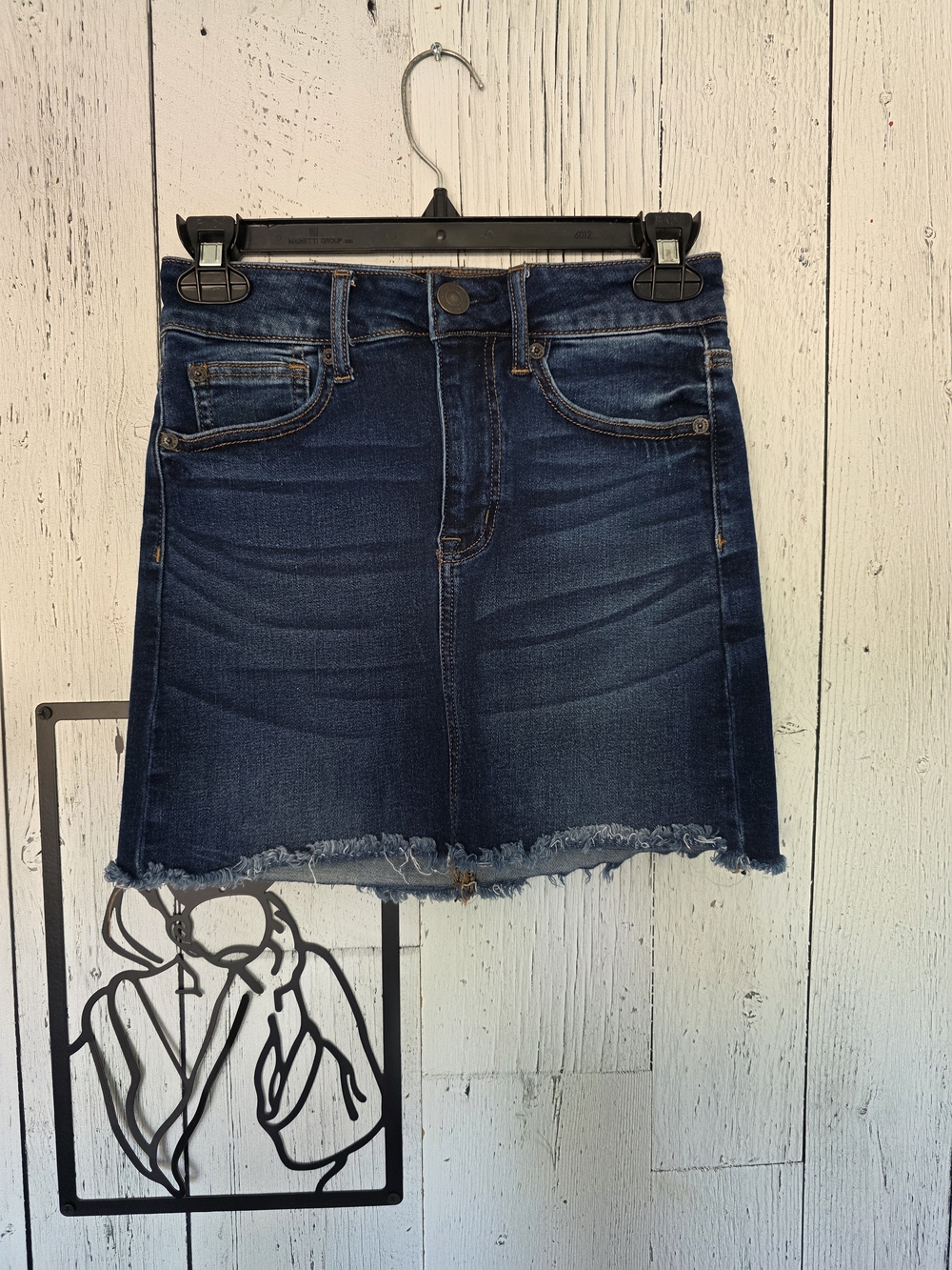 American Eagle Next Level Stretch Denim Mini Skirt Size 2 Dark Wash